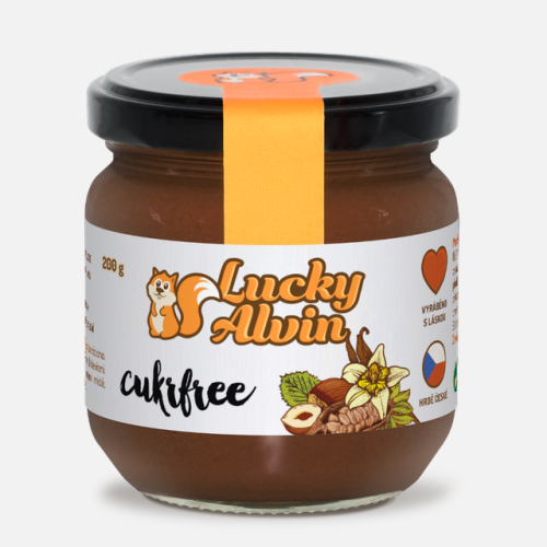 Lucky Alvin Cukrfree Lískové oříšky 200 g, bez GMO, Vegan, bez palm. oleje, bez přid. cukru, bez soli, bez lepku