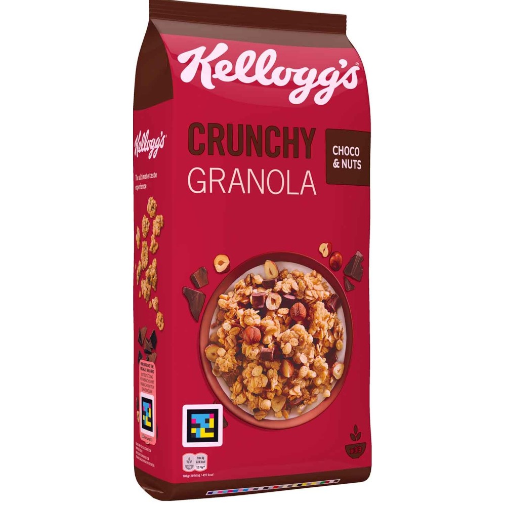 Kellogg's Crunchy Granola Choco & Nuts, křupavá granola, čokoláda a ořechy, 1,5 kg, 33 porcí