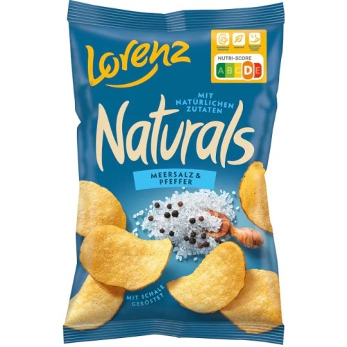 Lorenz Naturals Chips, čipsy s mořskou solí a pepřem, 95g