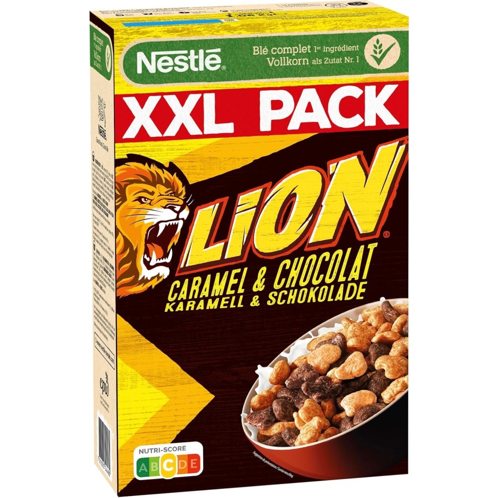 Nestlé Lion, celozrnné cereálie s karamelem a čokoládou, XXL balení