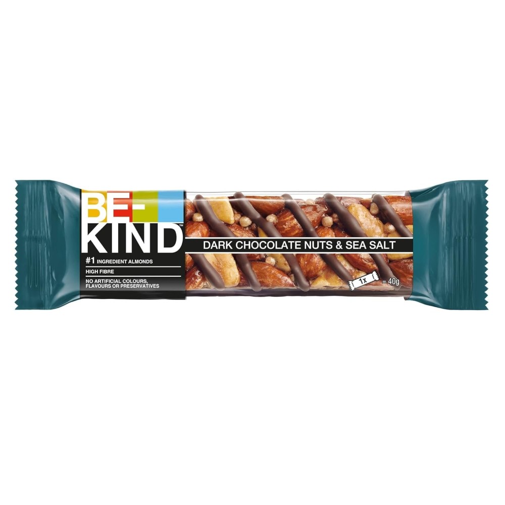 BE-KIND oříšková tyčinka, bezlepková, Dark Chocolate Nuts & Sea Salt, 40 g