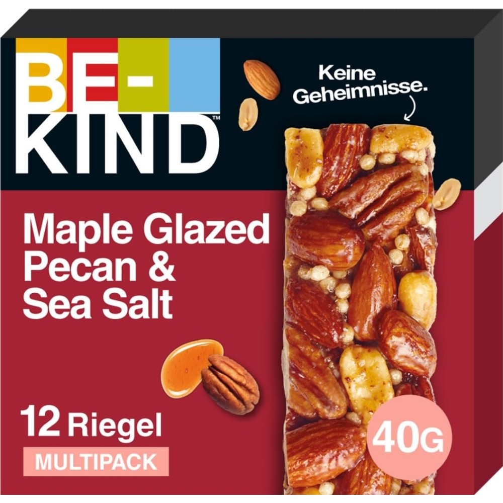 BE-KIND oříšková tyčinka, bezlepková, Maple Glazed Pecan & Sea Salt, 12 x 40 g