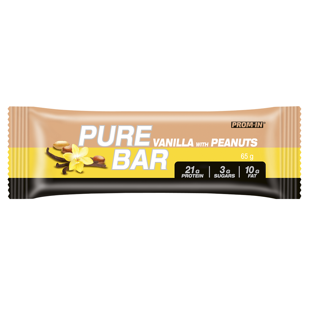 Proteinový tyčinka Prom-In Pure Bar Vanilka s arašídy, 21 g Proteinu, 65 g