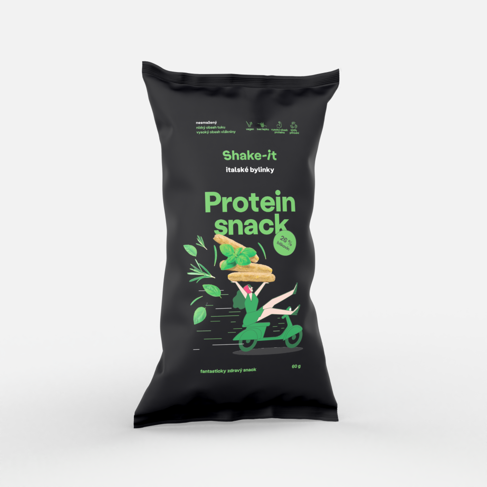 Proteinový Snack SHAKE-IT, italské bylinky, 60g, Vegan, bez lepku