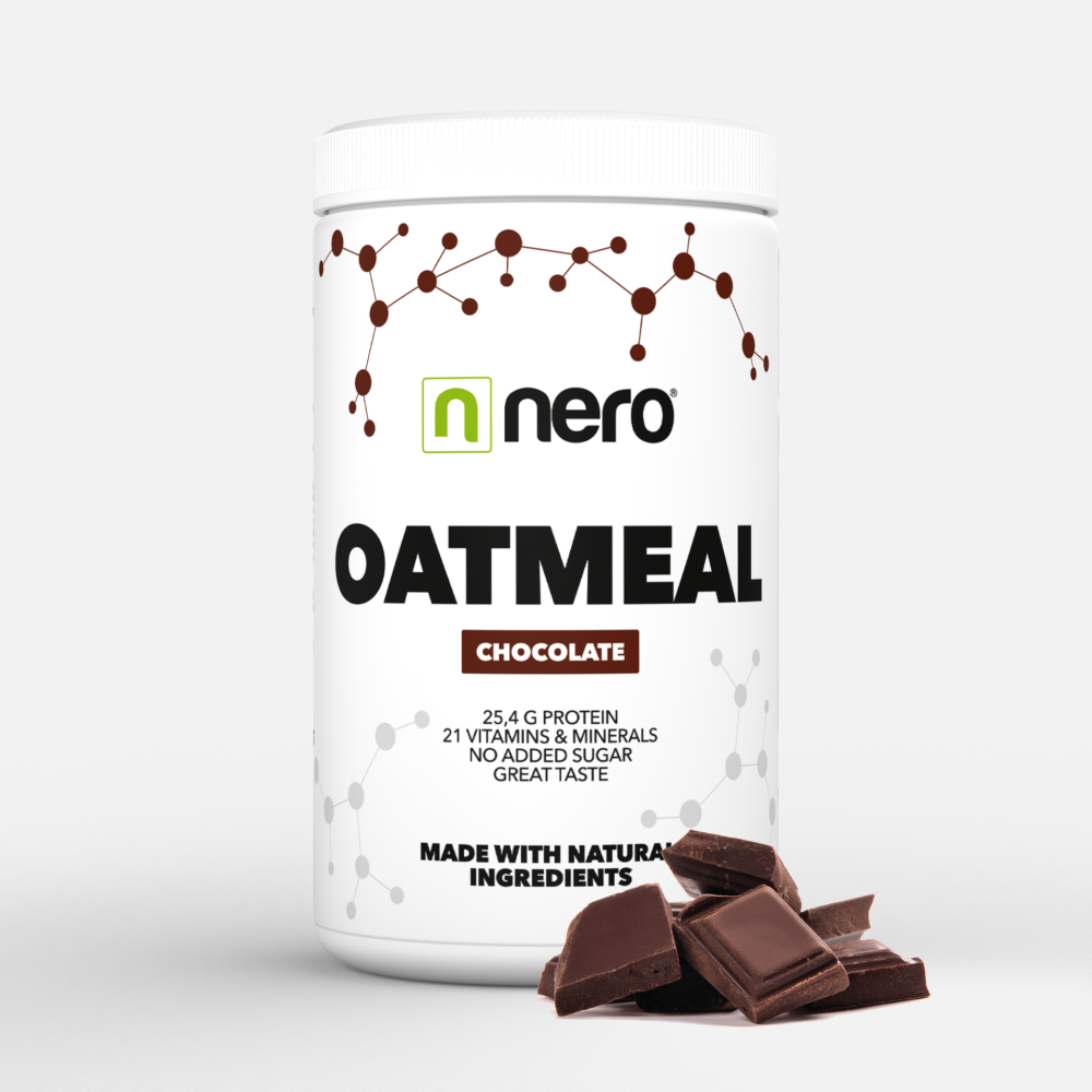 Proteinová instantní ovesná kaše Nero, Čokoláda, 600g, 12 porcí
