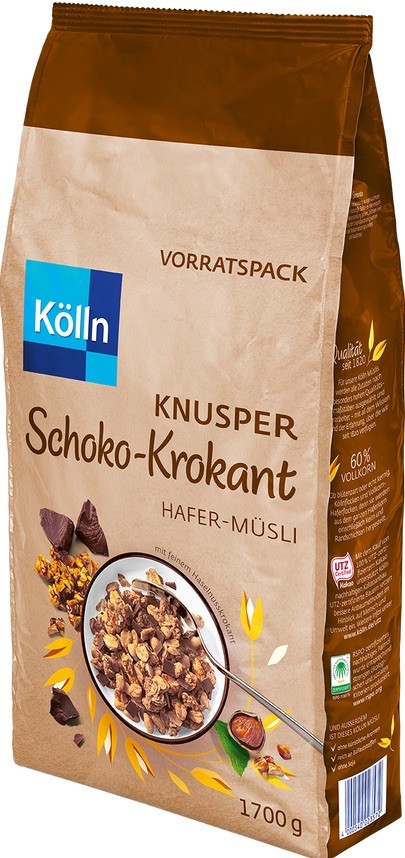 Kölln Schoco-Krokant ovesné müsli s křupavou čokoládou 4000540023572