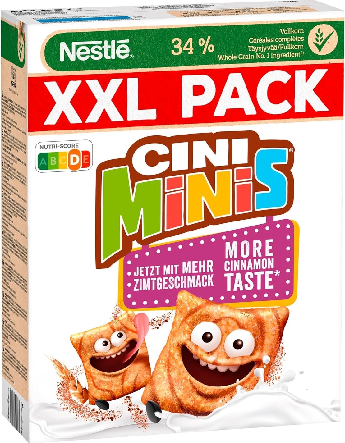 NESTLÉ | Nestlé Ciniminies XXL Pack 1000 g, 33 porcí, celozrnné cereálie s příchutí skořice 5900020027832