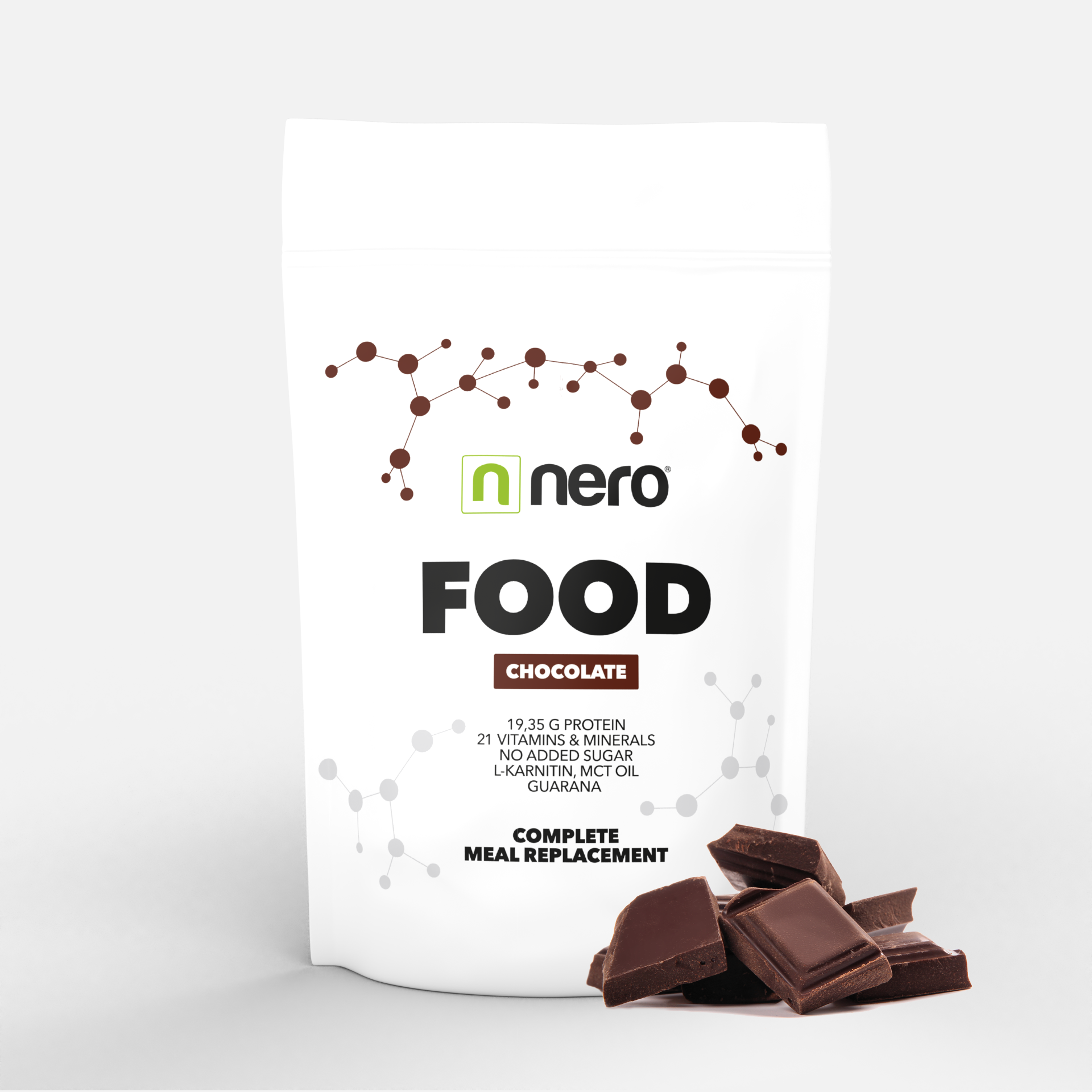 Zdravé dietní jídlo Nero FOOD Čokoláda, 1kg, 33 porcí 8594179510511