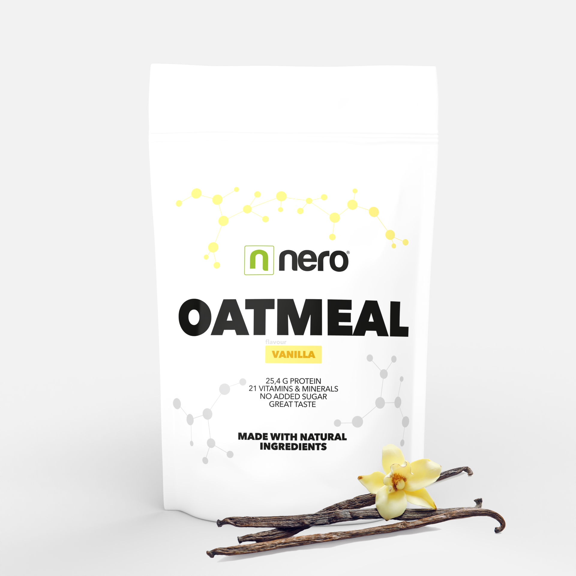 Levně Proteinová instantní ovesná kaše Nero, Vanilka, 1kg, 20 porcí