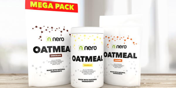 Novinka v nabídce proteinových instantních ovesných kaší Nero - MEGA PACK 2,25 Kg za nejvýhodnější cenu 